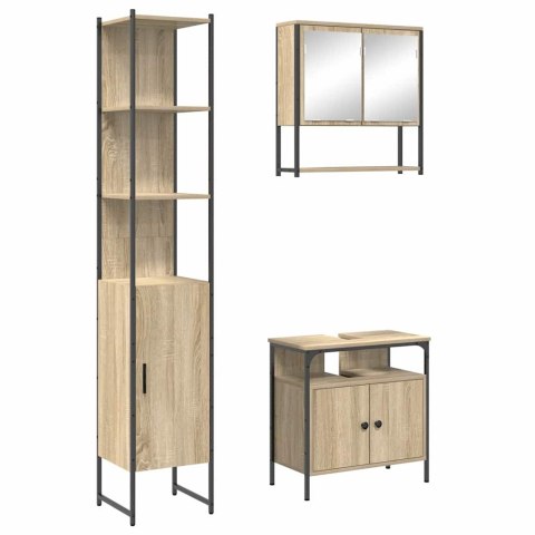 Zestaw mebli łazienkowych 3 pcs dąb sonoma 33 x 33 x 185.5 cm Lumarko!