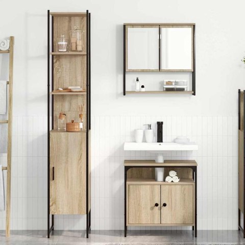 Zestaw mebli łazienkowych 3 pcs dąb sonoma 33 x 33 x 185.5 cm Lumarko!