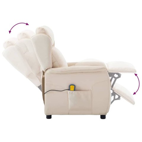 Fotel masujący Kremowa tkanina Lumarko!