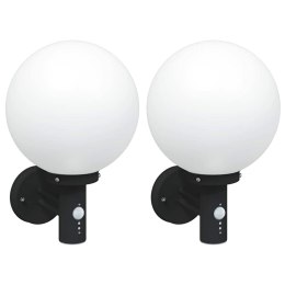 Kinkiety zewnętrzne z czujnikiem 2 sztuki Czarny stal nierdzewna IP44 Lumarko!