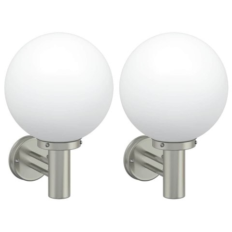 Lampa ścienna 2 szt. Srebrna stal nierdzewna IP44 Lumarko!