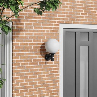 Lampa ścienna na zewnątrz z czujnikiem Czarna Stal nierdzewna IP44 Lumarko!