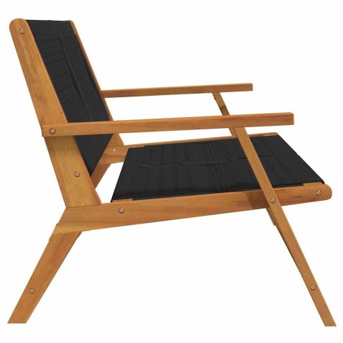 Ławka ogrodowa czarna, 76x122x73 cm, z litego drewna akacjowego Lumarko!