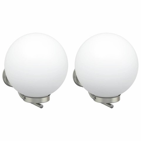 Zewnętrzne Lampy Ścienne 2 sztuki Srebrny Stal Nierdzewna IP44 Lumarko!