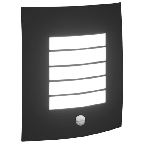 Zewnętrzne lampy ścienne z czujnikiem 2 sztuki czarny stal nierdzewna IP44 Lumarko!