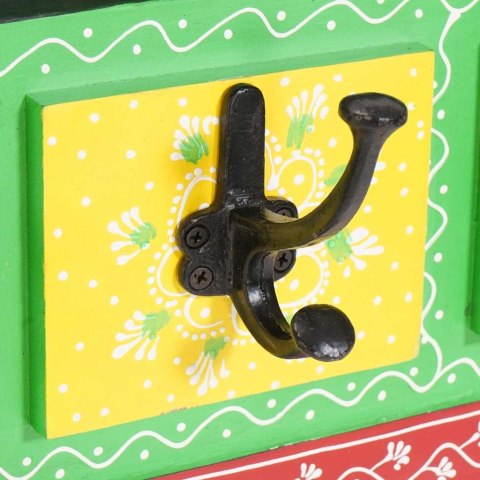 Montażowy wieszak na płaszcze z 4 haczykami 80x25x2 cm z solidnego drewna mango i materiału inżynieryjnego Lumarko!