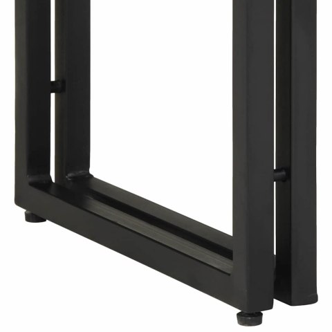 Stoliki końcowe vidaXL Czarne 120x33x75 cm z litego drewna akacjowego i metalu Lumarko!