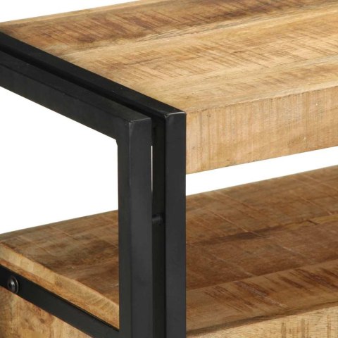 Stoliki nocne vidaXL Czarny 120x33x75 cm Lite drewno mango i metal Lumarko!