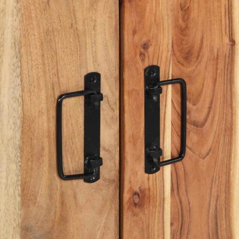 Szafka na buty Czarna 30x30x40 cm Lite drewno akacjowe i stal Lumarko!