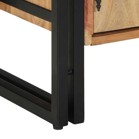 Szafka na buty Czarna 30x30x40 cm Lite drewno akacjowe i stal Lumarko!