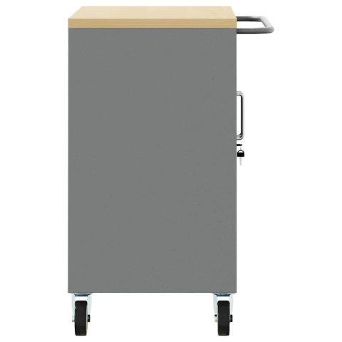 Szafka narzędziowa na kółkach z zamkiem czarna 75x45x85 cm stal Lumarko!