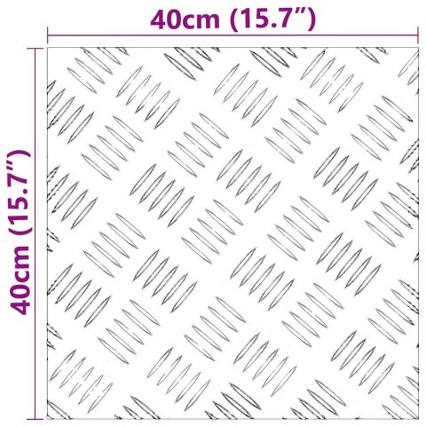 4 sztuki aluminiowych płyt vidaXL w kratkę, antypoślizgowe, 40x40 cm Lumarko!