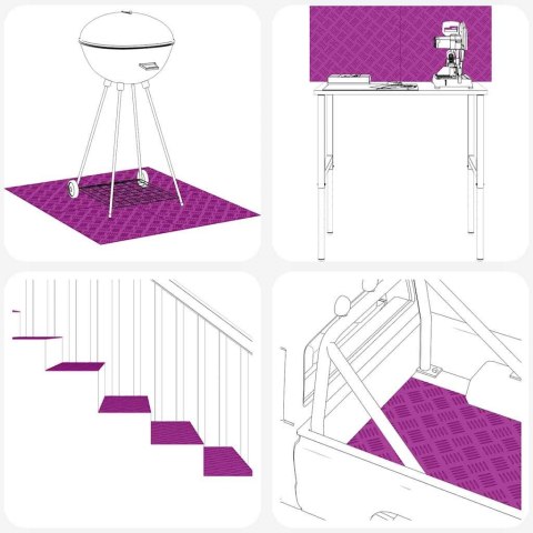 Aluminiowe płyty w kształcie rombu 4 szt. Antypoślizgowe 50x50 cm Lumarko!