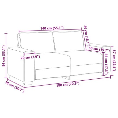 Sofka Loveseat Cappuccino 140 cm, ze sztucznej skóry Lumarko!