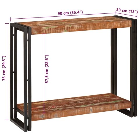 VidaXL Konsola Wielokolorowe 90 x 33 x 75 cm Lite Drewno Recyklingowe