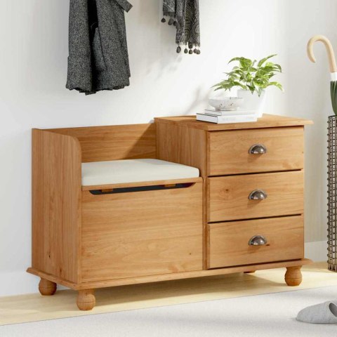 ława do przedpokoju "ASKIM" Brązowy 100x39x62 cm Drewno Sosnowe Lumarko!