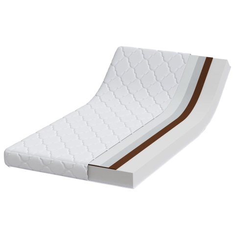 VidaXL Materac Biały 80 x 160 cm Tkanina żakardowa
