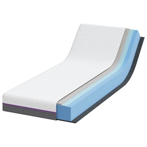 VidaXL Materac z pianki memory Średni 70 x 200 cm Biały i szary