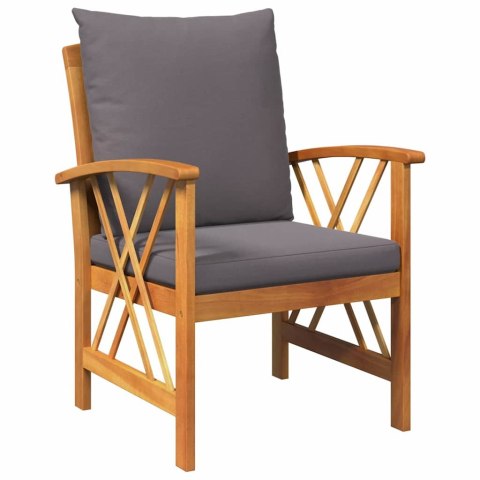 Zestaw wypoczynkowy do ogrodu z poduszkami 3-częściowy vidaXL z litego drewna akacjowego Lumarko!