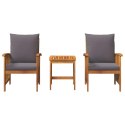 Zestaw wypoczynkowy ogrodowy 3 częściowy z poduszkami z solidnego drewna akacjowego Lumarko!