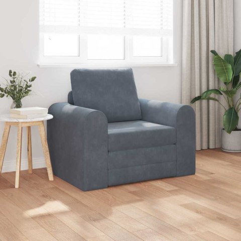 Podłogowa Sofa Łóżko 2-w-1 Ciemnoszara 98x71x83 cm Welur Lumarko!