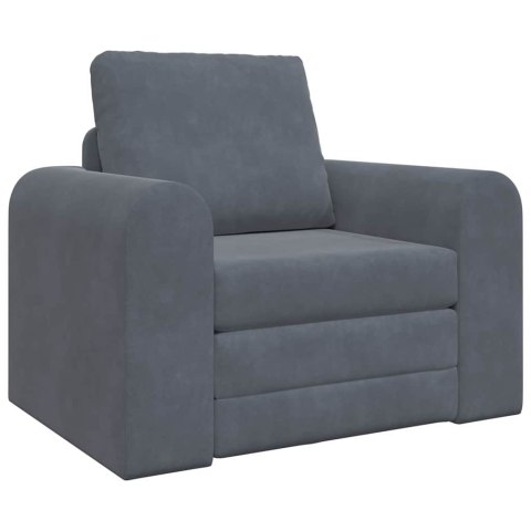 Podłogowa Sofa Łóżko 2-w-1 Ciemnoszara 98x71x83 cm Welur Lumarko!