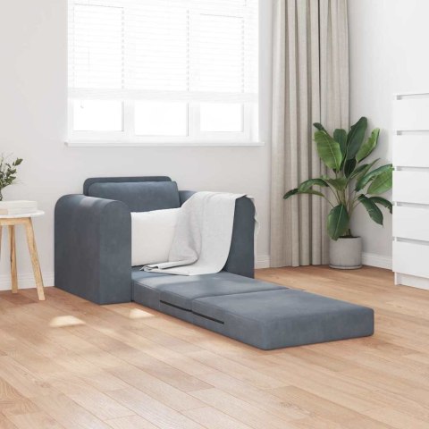 Podłogowa Sofa Łóżko 2-w-1 Ciemnoszara 98x71x83 cm Welur Lumarko!