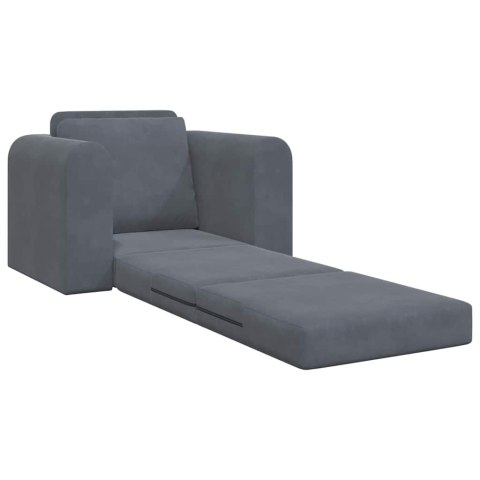 Podłogowa Sofa Łóżko 2-w-1 Ciemnoszara 98x71x83 cm Welur Lumarko!