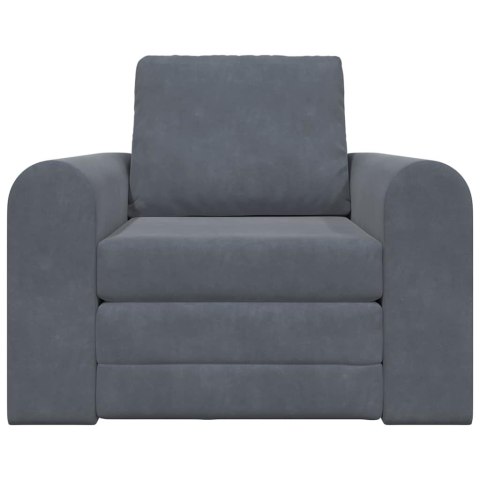 Podłogowa Sofa Łóżko 2-w-1 Ciemnoszara 98x71x83 cm Welur Lumarko!
