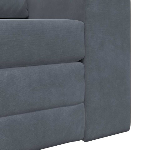 Podłogowa Sofa Łóżko 2-w-1 Ciemnoszara 98x71x83 cm Welur Lumarko!