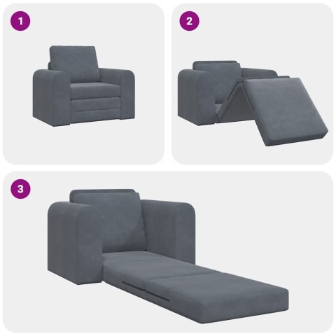 Podłogowa Sofa Łóżko 2-w-1 Ciemnoszara 98x71x83 cm Welur Lumarko!