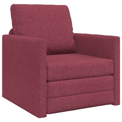 Sofa łóżko 2 w 1 Czerwony winny 74x77x81 cm Tkanina Lumarko!