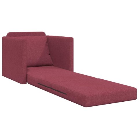 Sofa łóżko 2 w 1 Czerwony winny 74x77x81 cm Tkanina Lumarko!