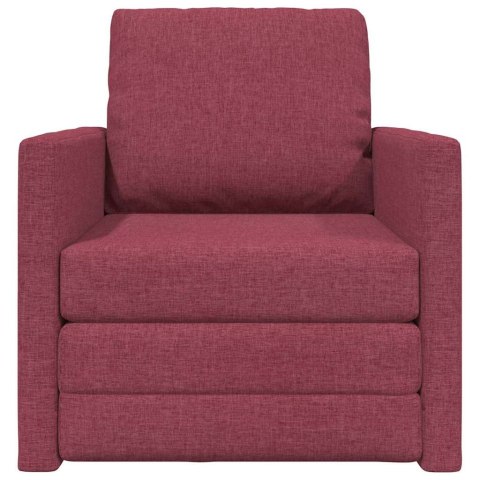 Sofa łóżko 2 w 1 Czerwony winny 74x77x81 cm Tkanina Lumarko!