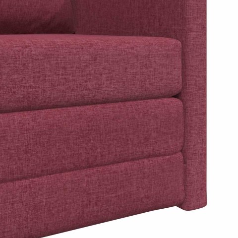 Sofa łóżko 2 w 1 Czerwony winny 74x77x81 cm Tkanina Lumarko!