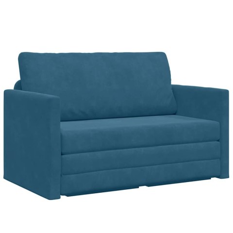 Sofa podłogowa 2 w 1 Niebieska 124x204x61 cm Aksamit Lumarko!