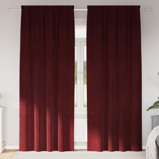Firany blackout z taśmą górną 2 sztuki Czerwony wino Velvet Lumarko!