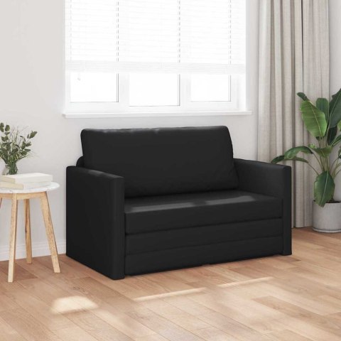 Sofa na podłogę Łóżko 2w1 Czarna 124x71x78 cm Sztuczna skóra Lumarko!