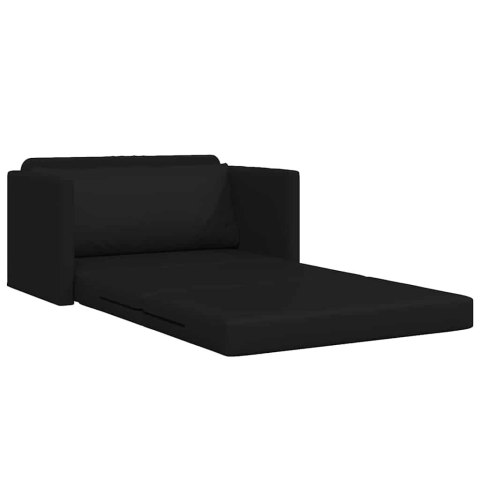 Sofa na podłogę Łóżko 2w1 Czarna 124x71x78 cm Sztuczna skóra Lumarko!