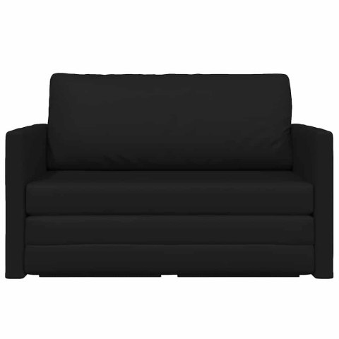Sofa na podłogę Łóżko 2w1 Czarna 124x71x78 cm Sztuczna skóra Lumarko!