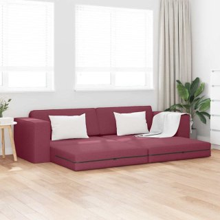 Sofa z łóżkiem 2-w-1 Burgundowa 245x150x60.5 cm Tkanina Lumarko!