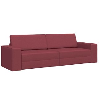 Sofa z łóżkiem 2-w-1 Burgundowa 245x150x60.5 cm Tkanina Lumarko!