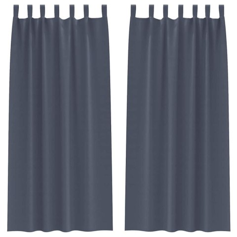 Zasłony z zasłonami 2 pcs Antracytowy 260 x 140 cm Poliester Lumarko!
