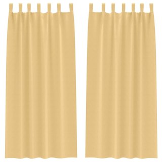 Zasłony z zasłonami 2 pcs Beżowy 245 x 140 cm Poliester Lumarko!