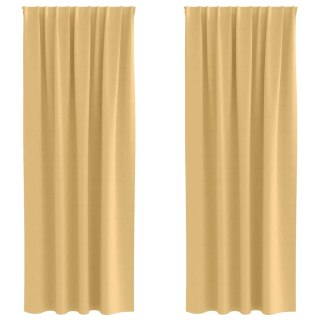 Zasłony z zasłonami 2 pcs Beżowy 260 x 140 cm Poliester Lumarko!