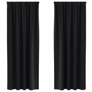Zasłony z zasłonami 2 pcs Czarny 260 x 140 cm Poliester Lumarko!
