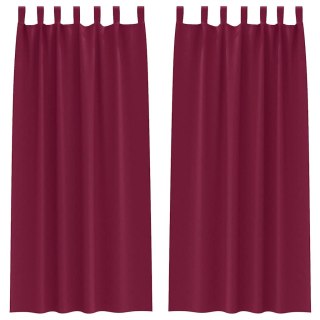 Zasłony z zasłonami 2 pcs Czerwone wino 245 x 140 cm Poliester Lumarko!