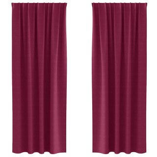 Zasłony z zasłonami 2 pcs Czerwone wino 260 x 140 cm Poliester Lumarko!
