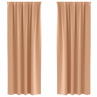 Zasłony z zasłonami 2 pcs Jasnobrązowy 260 x 140 cm Poliester Lumarko!