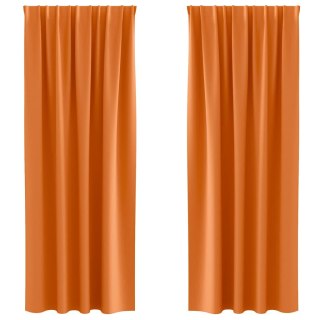 Zasłony z zasłonami 2 pcs Jasnopomarańczowy Poliester Lumarko!